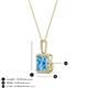 4 - Charlene 6.50 mm Princess Cut Blue Topaz and Round Diamond Halo Pendant Necklace 