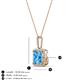 4 - Charlene 6.50 mm Princess Cut Blue Topaz and Round Diamond Halo Pendant Necklace 