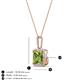 4 - Charlene 6.50 mm Princess Cut Peridot and Round Diamond Halo Pendant Necklace 