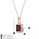 4 - Charlene 6.50 mm Princess Cut Red Garnet and Round Diamond Halo Pendant Necklace 