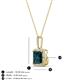 4 - Charlene 6.50 mm Princess Cut London Blue Topaz and Round Diamond Halo Pendant Necklace 