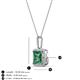 4 - Charlene 6.50 mm Princess Cut Lab Created Alexandrite and Round Diamond Halo Pendant Necklace 
