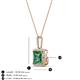 4 - Charlene 6.50 mm Princess Cut Lab Created Alexandrite and Round Diamond Halo Pendant Necklace 