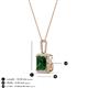 4 - Charlene 6.50 mm Princess Cut Lab Created Created Emerald and Round Diamond Halo Pendant Necklace 