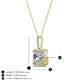 4 - Charlene 6.50 mm Princess Cut Forever Brilliant Moissanite and Round Diamond Halo Pendant Necklace 