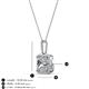 4 - Charlene 6.50 mm Princess Cut Forever Brilliant Moissanite and Round Diamond Halo Pendant Necklace 