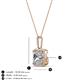 4 - Charlene 6.50 mm Princess Cut Forever Brilliant Moissanite and Round Diamond Halo Pendant Necklace 