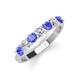 4 - Kathleen 3.40 mm Round Tanzanite and Diamond 7 Stone Wedding Band 
