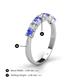 5 - Kathleen 3.40 mm Round Tanzanite and Diamond 7 Stone Wedding Band 