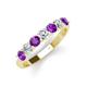 4 - Kathleen 3.40 mm Round Amethyst and Diamond 7 Stone Wedding Band 