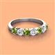 3 - Kathleen 3.40 mm Round Peridot and Diamond 7 Stone Wedding Band 