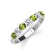 4 - Kathleen 3.40 mm Round Peridot and Diamond 7 Stone Wedding Band 