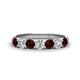1 - Kathleen 3.40 mm Round Red Garnet and Diamond 7 Stone Wedding Band 