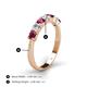 5 - Kathleen 3.40 mm Round Rhodolite Garnet and Diamond 7 Stone Wedding Band 