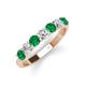 4 - Kathleen 3.40 mm Round Emerald and Diamond 7 Stone Wedding Band 