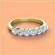 3 - Kathleen 3.40 mm Round Aquamarine and Diamond 7 Stone Wedding Band 