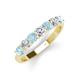 4 - Kathleen 3.40 mm Round Aquamarine and Diamond 7 Stone Wedding Band 