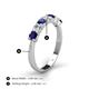 5 - Kathleen 3.40 mm Round Blue Sapphire and Diamond 7 Stone Wedding Band 