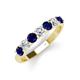 4 - Kathleen 3.40 mm Round Blue Sapphire and Diamond 7 Stone Wedding Band 