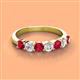 3 - Kathleen 3.40 mm Round Ruby and Diamond 7 Stone Wedding Band 