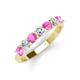 4 - Kathleen 3.40 mm Round Pink Sapphire and Diamond 7 Stone Wedding Band 