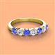 3 - Kathleen 3.40 mm Round Tanzanite and Diamond 7 Stone Wedding Band 
