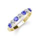 4 - Kathleen 3.40 mm Round Tanzanite and Diamond 7 Stone Wedding Band 