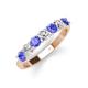 4 - Kathleen 3.40 mm Round Tanzanite and Diamond 7 Stone Wedding Band 
