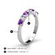 5 - Kathleen 3.40 mm Round Amethyst and Diamond 7 Stone Wedding Band 