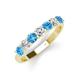 4 - Kathleen 3.40 mm Round Blue Topaz and Diamond 7 Stone Wedding Band 