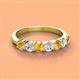 3 - Kathleen 3.40 mm Round Citrine and Diamond 7 Stone Wedding Band 