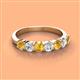 3 - Kathleen 3.40 mm Round Citrine and Diamond 7 Stone Wedding Band 