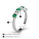 5 - Kathleen 3.40 mm Round Emerald and Diamond 7 Stone Wedding Band 
