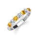 4 - Kathleen 3.40 mm Round Citrine and Diamond 7 Stone Wedding Band 