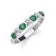 4 - Kathleen 3.40 mm Round Lab Created Alexandrite and Diamond 7 Stone Wedding Band 