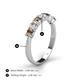 5 - Kathleen 3.40 mm Round Smoky Quartz and Diamond 7 Stone Wedding Band 