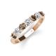 4 - Kathleen 3.40 mm Round Smoky Quartz and Diamond 7 Stone Wedding Band 