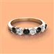 3 - Kathleen 3.40 mm Round Black Diamond and White Diamond 7 Stone Wedding Band 