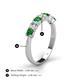 5 - Kathleen 3.40 mm Round Green Garnet and Diamond 7 Stone Wedding Band 