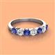 3 - Kathleen 3.40 mm Round Iolite and Diamond 7 Stone Wedding Band 