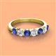 3 - Kathleen 3.40 mm Round Iolite and Diamond 7 Stone Wedding Band 