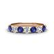 1 - Kathleen 3.40 mm Round Iolite and Diamond 7 Stone Wedding Band 