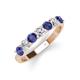 4 - Kathleen 3.40 mm Round Iolite and Diamond 7 Stone Wedding Band 