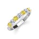 4 - Kathleen 3.40 mm Round Yellow Sapphire and Diamond 7 Stone Wedding Band 