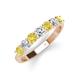 4 - Kathleen 3.40 mm Round Yellow Sapphire and Diamond 7 Stone Wedding Band 