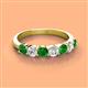 3 - Kathleen 3.40 mm Round Green Garnet and Diamond 7 Stone Wedding Band 