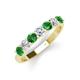 4 - Kathleen 3.40 mm Round Green Garnet and Diamond 7 Stone Wedding Band 