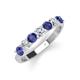 4 - Kathleen 3.40 mm Round Iolite and Diamond 7 Stone Wedding Band 