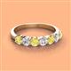 3 - Kathleen 3.40 mm Round Yellow Sapphire and Diamond 7 Stone Wedding Band 