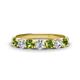 1 - Kathleen 3.40 mm Round Peridot and Lab Grown Diamond Wedding Band 